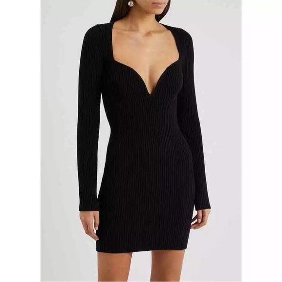 Gauge81 Mija Wool Blend Mini Dress In Black size X-Small XS BODYCON RIBBED - Picture 8 of 10